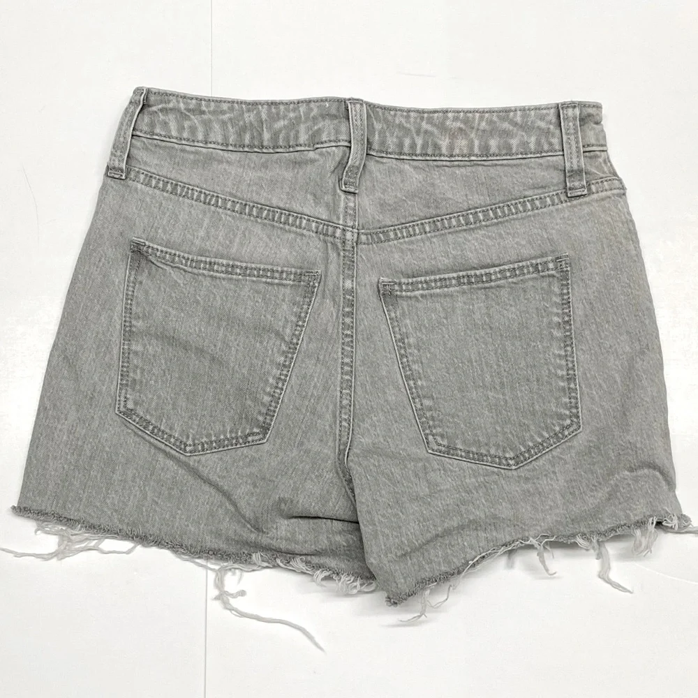 Universal Thread Gray Vintage Midi Button Fly Denim Jeans Raw Hem Sz 0 / 25